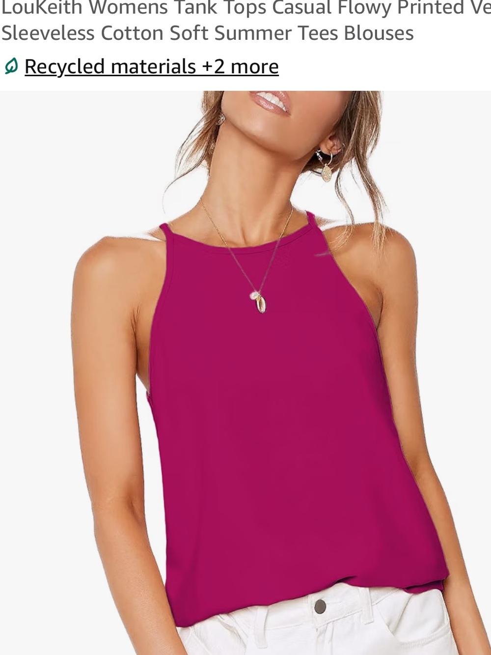 Magenta High-Neck Sleeveless Tank Top